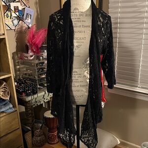 Black Lace Open Cardigan - 2X NWT